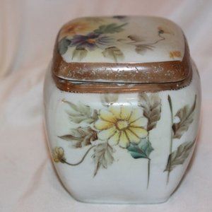 Nippon Porcelain Biscuit Cracker Jar Morriage Hand Painted